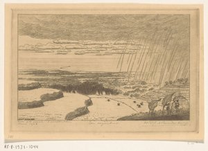 Opady deszczu nad polami ryżowymi w Gitgit na Bali Burza (tytuł oryginalny) autorstwa Wijnand Otto Jan Nieuwenkamp (signed by artist)