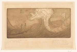 Rybacy na morzu i śmierci Podróżnik i śmierć (tytuł oryginalny) Le Pecheur et la Mort (tytuł na obiekcie) autorstwa Wijnand Otto Jan Nieuwenkamp (signed by artist)