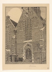 Zachodnia fasada Noorderkerk w Hoorn autorstwa Wijnand Otto Jan Nieuwenkamp (signed by artist)