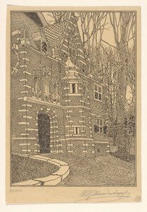 Portal południowy kościoła Wielkiego lub św. Mikołaja w Edam autorstwa Wijnand Otto Jan Nieuwenkamp (signed by artist)