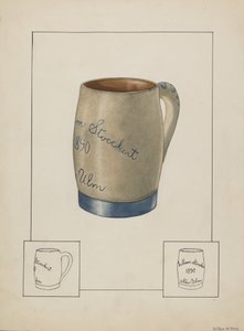 Ceramiczny kufel do piwa, ca. 1938.