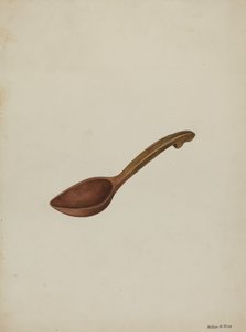 Łyżka drewniana owalna, ok. 1937. autorstwa Wilbur M Rice