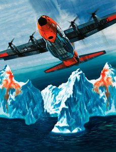 Lockheed Hercules patrolujący góry lodowe dla Straży Przybrzeżnej