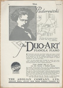 Firma Eolska Pianolas, 1924 autorstwa Wilfred Fryer