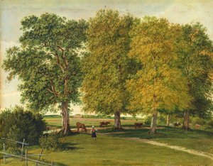 Pasterz z bydłem pod jesiennymi drzewami, ok. 1821 (olej na papierze ułożony na tekturze)