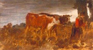 Żona rolnika z krowami autorstwa Wilhelm Busch