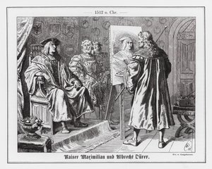 Albrecht Durer malujący portret cesarza rzymskiego Maksymiliana I autorstwa Wilhelm Camphausen
