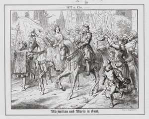 Arcyksiążę Maksymilian Austriacki i Maria Burgundzka w Gandawie autorstwa Wilhelm Camphausen