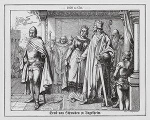 Ernest II, książę Szwabii, przed cesarzem rzymskim Konradem II w Ingelheim, Niemcy autorstwa Wilhelm Camphausen