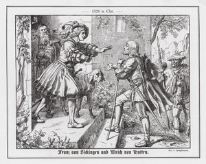 Franz von Sickingen pozdrawia Ulricha von Huttena autorstwa Wilhelm Camphausen