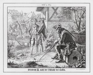Fryderyk Wielki po bitwie pod Kolinem autorstwa Wilhelm Camphausen
