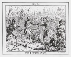 Król Francji Franciszek I wzięty do niewoli w bitwie pod Pawią autorstwa Wilhelm Camphausen