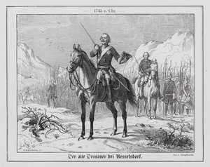 Modlitwa księcia Leopolda z Anhalt-Dessau przed bitwą pod Kesselsdorfem autorstwa Wilhelm Camphausen