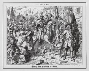 Wyzwoliciele Wiednia wkraczający do miasta