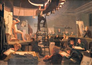 Klasa życia w Królewskiej Akademii Sztuk Pięknych autorstwa Wilhelm Ferdinand Bendz