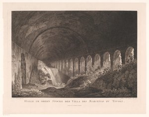 Nie w stajniach Villa Mecenas w Tivoli? Hall na piętrze willi Mecenasa w Tivoli (tytuł na obiekcie) autorstwa Wilhelm Friedrich Gmelin