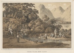 Kanaka Village Wyspy Bonin, 1855