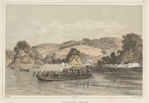 To-Ri-Ga-Sa-Ki, Zatoka Yedo, 1855 autorstwa Wilhelm Joseph Heine