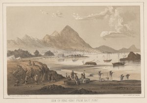 Widok na Hongkong z East Point, 1855 r. autorstwa Wilhelm Joseph Heine