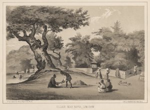 Wieś w pobliżu Napha, Lew Chew, 1855 r. autorstwa Wilhelm Joseph Heine
