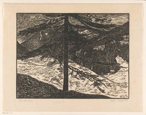 Modrzew (oryginalny tytuł na obiekcie) autorstwa Wilhelm Laage (signed by artist)