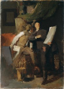 Krytycy autorstwa Wilhelm Maria Hubertus Leibl