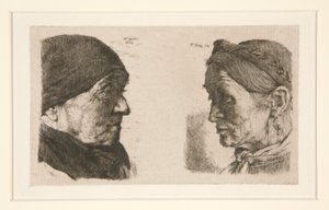 Bez tytułu [badanie dwóch głów] autorstwa Wilhelm Maria Hubertus Leibl