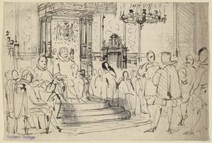 Christian IV na dworze autorstwa Wilhelm Marstrand