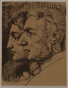 Podwójny portret mężczyzny i kobiety z profilu autorstwa Wilhelm Marstrand