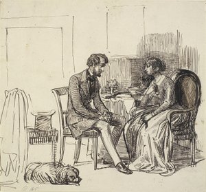 Dżentelmen odwiedzający młodszą damę autorstwa Wilhelm Marstrand