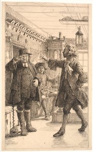 Erasmus Montanus udowadnia, że ​​Per Degn jest kogutem autorstwa Wilhelm Marstrand