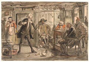 Erasmus Montanus debatuje z Perem Degn autorstwa Wilhelm Marstrand