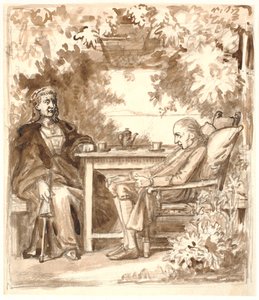 Ewalda odwiedza jego matka o twardym sercu w Rungsted w altanie z widokiem na Hven autorstwa Wilhelm Marstrand
