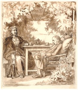 Ewalda odwiedza jego matka o twardym sercu w Rungsted w altanie z widokiem na Hven autorstwa Wilhelm Marstrand
