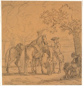 Frederik V zgadza się z wnioskiem teologa, (CD Biehls Breve, wyd. 1865) autorstwa Wilhelm Marstrand