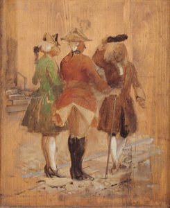 Holberg schodzi z drogi dla Jacoba von Thyboe i Jeana de France autorstwa Wilhelm Marstrand