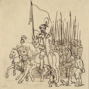 Holger Danske na czele swoich jeźdźców autorstwa Wilhelm Marstrand