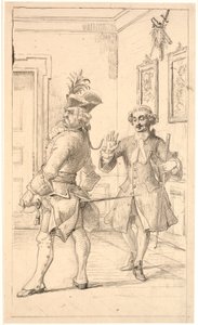 Jepser porównuje plecy Jacoba von Thyboe do szybu wimmel autorstwa Wilhelm Marstrand