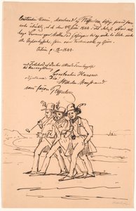 Marstrand, Constantin Hansen i Raffenberg na spacerze autorstwa Wilhelm Marstrand