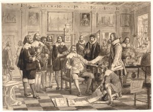 Plan Giełdy przedstawia Chr. 4. w sali audiencyjnej w Rosenborg autorstwa Wilhelm Marstrand