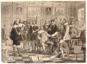 Plan Giełdy przedstawia Chr. 4. w sali audiencyjnej w Rosenborg autorstwa Wilhelm Marstrand