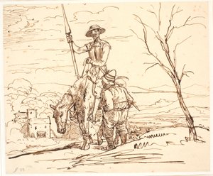Sancho Pansa opowiada historię kóz autorstwa Wilhelm Marstrand
