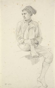 Siedzący młody rybak autorstwa Wilhelm Marstrand