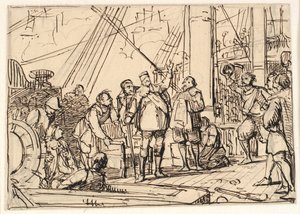 Szkic do obrazu w Chr. 4. kaplica w Roskilde "Kr. 4. na Trójcy Świętej" autorstwa Wilhelm Marstrand