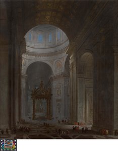 Wnętrze kościoła Świętego Piotra w Rzymie autorstwa Wilhelm Schubert van Ehrenberg