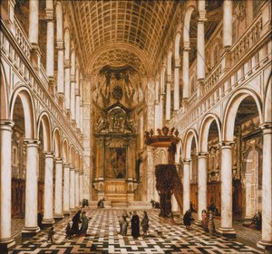 Wnętrze kościoła Jezuitów w Antwerpii, 1668. autorstwa Wilhelm Schubert van Ehrenberg
