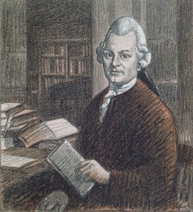 Portret Gottholda Ephraima Lessinga (1729-81), ilustracja z magazynu „Simplicissimus”