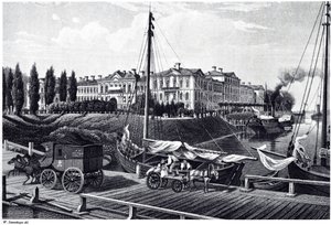 Widok na zamek Mitau, ok. 1900 r. 1850 autorstwa Wilhelm Siegfried Stavenhagen