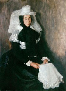 Dziewczyna z Langgoens w stroju religijnym (olej na płótnie) autorstwa Wilhelm Thielmann