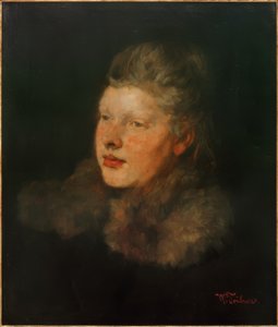 Blondynka z futrem autorstwa Wilhelm Trübner